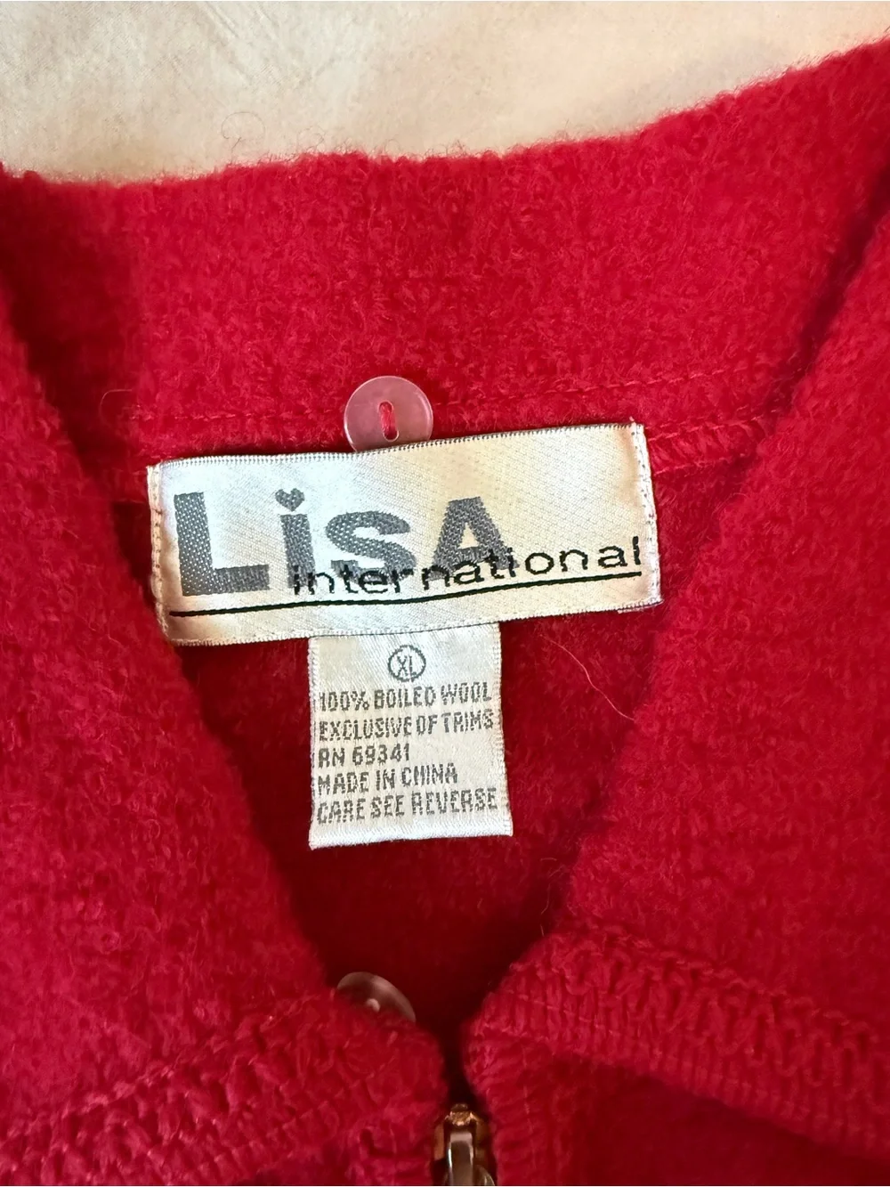 Lisa international Red Embroidered Cat Zip-Front Pet Vest